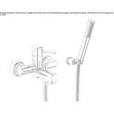 Wall-mounted bathtub faucet with a shower hand Passons