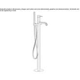 Bathtub faucet standing on the floor with a shower hand Pedasi