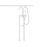 Two-hole freestanding bathtub faucet with a hand shower Cervere