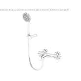 Single-lever wall-mounted bathtub faucet with a shower hand Akaa