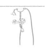 Wall-mounted bathtub faucet with a shower hand Paraul