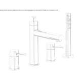 Countertop mounted Concealed bathtub faucet with a hand shower Salida