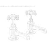 Two-hole bathtub faucet with individual rosettes Hlucin