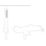 Wall-mounted bathtub faucet with a shower hand Hage