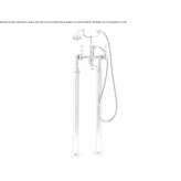 Bathtub faucet standing on the floor with a shower hand Radeberg