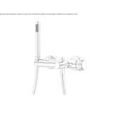 Two-hole wall-mounted bathtub faucet with a hand shower Elmore