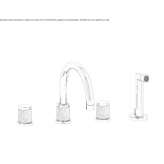 4-hole bathtub set with a hand shower Pettineo