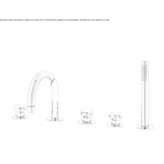Set of a 5-hole bathtub with a shower head Tasco