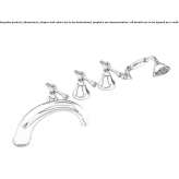 Set of a 5-hole bathtub with a shower head Fismes