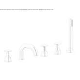 5-hole deck-mounted bathtub faucet with hand shower Misinto