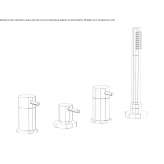 4-hole bathtub faucet with hand shower Salida