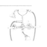 Two-hole wall-mounted bathtub faucet with a hand shower Tepehan