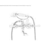 2-hole bathtub faucet with hand shower Oulins