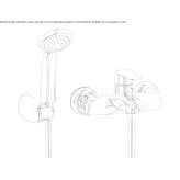 Wall-mounted bathtub faucet with a shower hand Lents