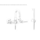 Wall-mounted bathtub faucet Mantinos