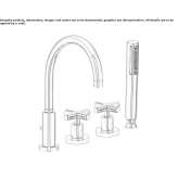 4-hole bathtub set with a hand shower Lyford