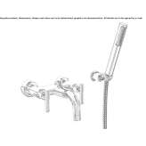 Wall-mounted bathtub faucet with a shower hand Icard