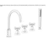 5-hole bathtub set with diverter and hand shower Lyford