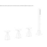 4-hole bathtub faucet for countertop installation with a shower hand Misinto