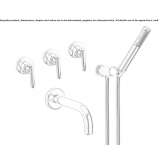 Wall-mounted bathtub faucet with a shower hand Icard