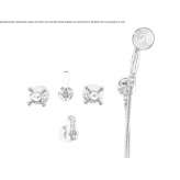Set of concealed bathtub for wall mounting with a hand shower Anaheim