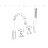 4-hole bathtub set with a hand shower Leves