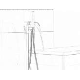Brass bathtub faucet with a shower hand Necocli