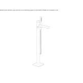 Bathtub faucet standing on the floor with a shower hand Balin