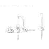 Set of 2-hole wall-mounted bathtub with a hand shower Gora