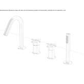Steel 4-hole deck mounted bathtub faucet Corlaer