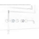 Thermostatic bathtub faucet made of steel Fourques