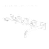 5-hole, wall-mounted, steel concealed bathtub faucet Corlaer
