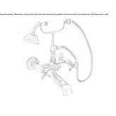 Two-hole wall-mounted bathtub faucet with a hand shower Fabrezan