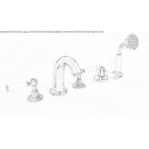 5-hole bathtub set with individual rosettes Forville