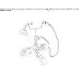Two-hole wall-mounted bathtub faucet with a hand shower Monahans