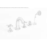 5-hole deck-mounted bathtub faucet with hand shower Send