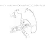 Two-hole wall-mounted bathtub faucet with a hand shower Aktepe