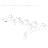 Steel thermostatic wall-mounted bathtub faucet Cimelice
