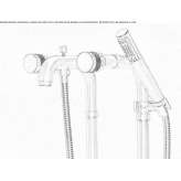 External standing bathtub faucet with a hand shower Psyzh
