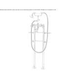 Free-standing brass bath tap with towel rail Temeni