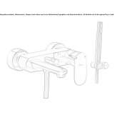Wall-mounted bathtub faucet with a shower hand Gorzyce