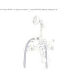 Wall-mounted bathtub tap in chrome-plated brass with a hand shower Singen