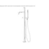Free-standing bathtub faucet made of chrome-plated brass Elshout