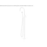 Floor-standing stainless steel bathtub faucet with a hand shower Vlasivka