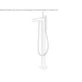 Free-standing bathtub faucet in chrome-plated brass with a flexible hose Ruma