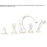Set of 5-hole brass bathtubs with Swarovski® crystals Galatone