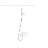 Bathtub and shower faucet with hand shower, hose and wall holder Mons