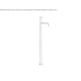 Free-standing bathtub faucet made of chrome-plated brass Elshout