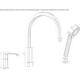 Set of a 3-hole bathtub with a shower head Condette