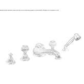 5-hole, chrome-plated brass bathtub faucet with hand shower Biblis